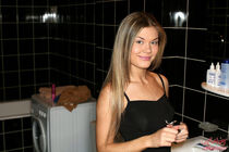 Blonde teen with a small